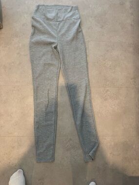 WeWoreWhat Light Gray Ribbed High-Waist Leggings